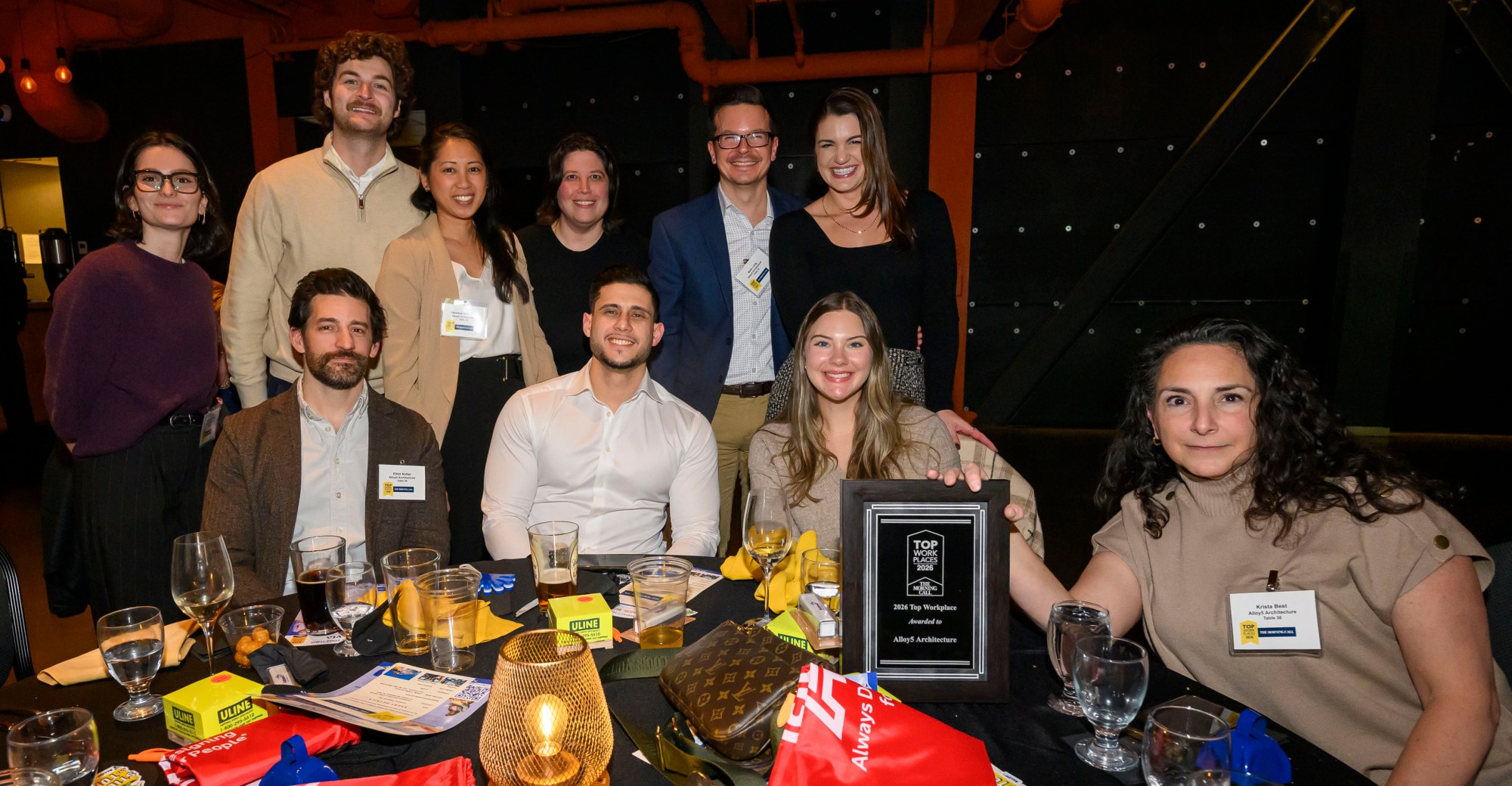 Alloy5 Architecture a winner among the Small Employers category during The Morning Call's Lehigh Valley Top Workplaces Awards 2026 awards banquet Thursday, Feb. 26, 2026, at the ArtsQuest Center at SteelStacks in Bethlehem. (April Gamiz/The Morning Call)