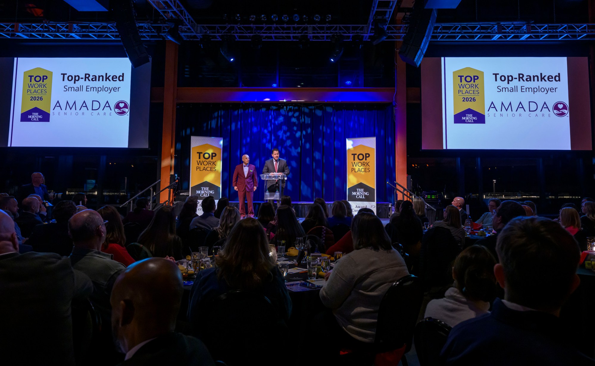 Amada Senior Care is ranked first among the Small Employers category during The Morning Call's Lehigh Valley Top Workplaces Awards 2026 awards banquet Thursday, Feb. 26, 2026, at the ArtsQuest Center at SteelStacks in Bethlehem. (April Gamiz/The Morning Call)