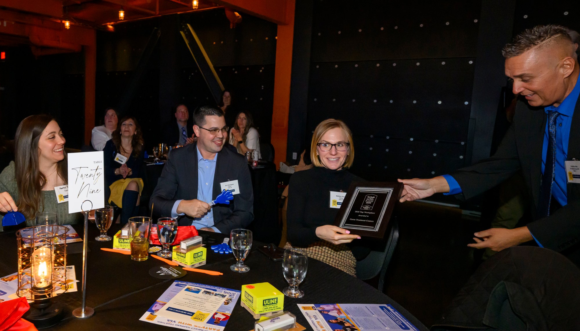 Caron Treatment Centers is ranked among the Large Employers category during The Morning Call's Lehigh Valley Top Workplaces Awards 2026 awards banquet Thursday, Feb. 26, 2026, at the ArtsQuest Center at SteelStacks in Bethlehem. (April Gamiz/The Morning Call)