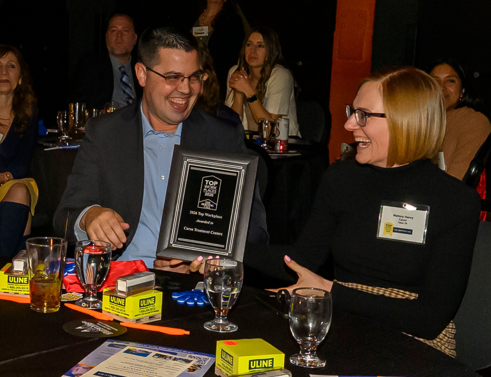 Caron Treatment Centers is ranked among the Large Employers category during The Morning Call's Lehigh Valley Top Workplaces Awards 2026 awards banquet Thursday, Feb. 26, 2026, at the ArtsQuest Center at SteelStacks in Bethlehem. (April Gamiz/The Morning Call)