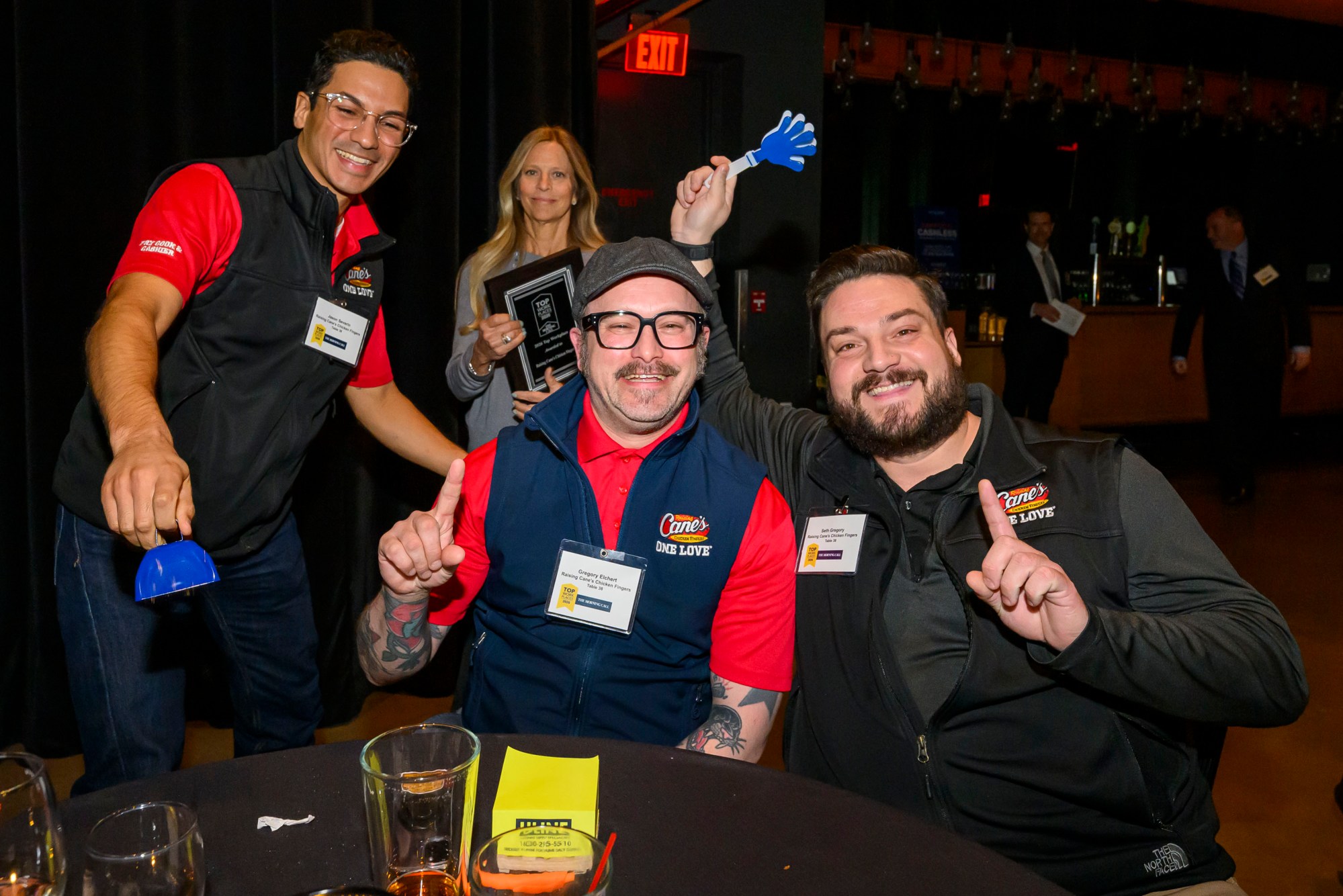 Raising Cane's Chicken Fingers is ranked second among the Large Employers category during The Morning Call's Lehigh Valley Top Workplaces Awards 2026 awards banquet Thursday, Feb. 26, 2026, at the ArtsQuest Center at SteelStacks in Bethlehem. (April Gamiz/The Morning Call)