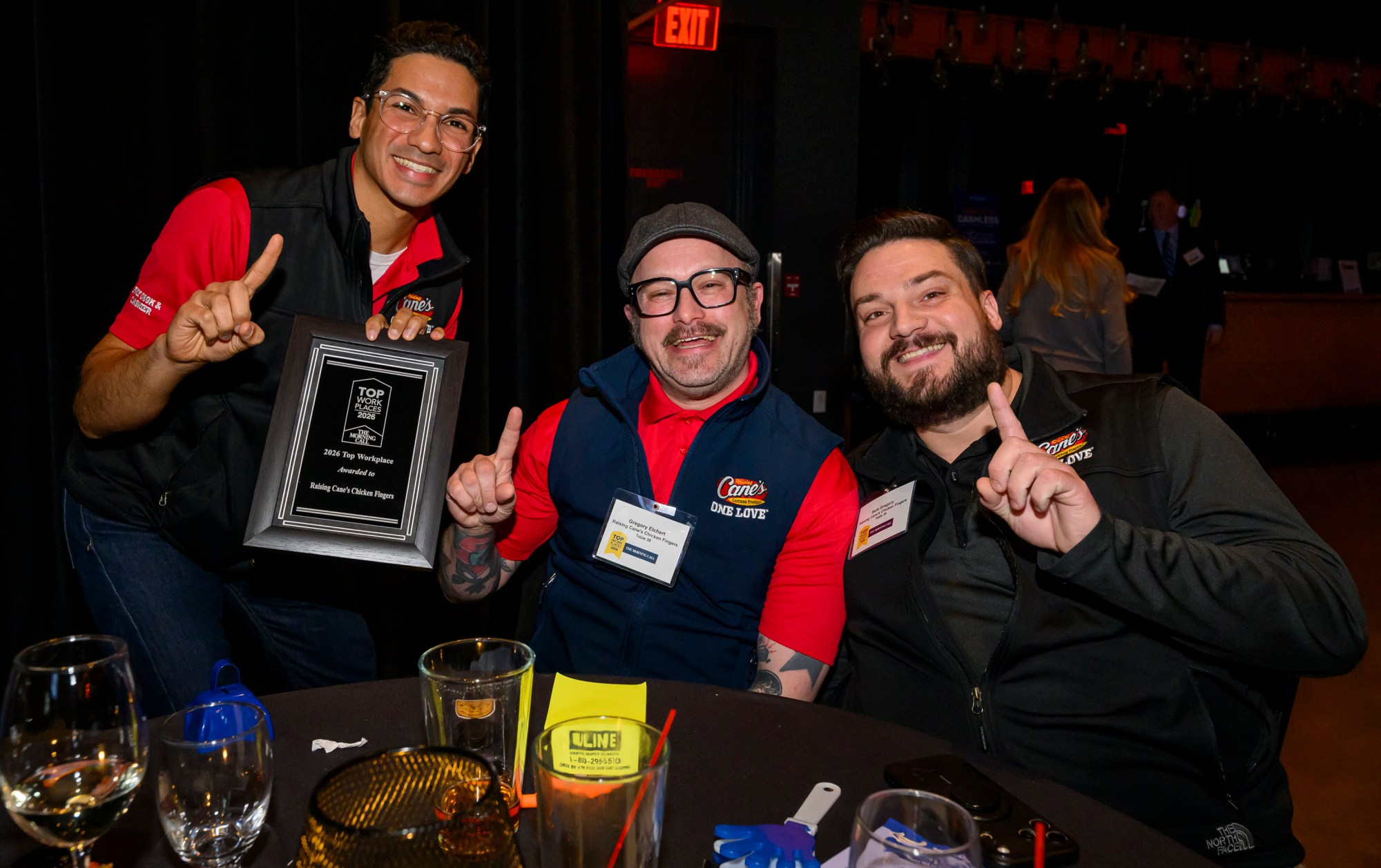 Raising Cane's Chicken Fingers is ranked second among the Large Employers category during The Morning Call's Lehigh Valley Top Workplaces Awards 2026 awards banquet Thursday, Feb. 26, 2026, at the ArtsQuest Center at SteelStacks in Bethlehem. (April Gamiz/The Morning Call)