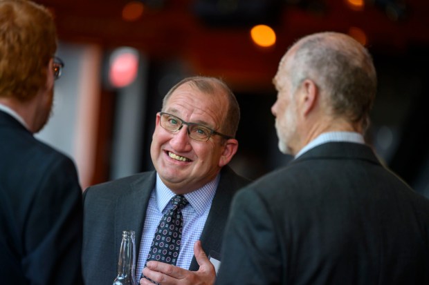 People mingle during The Morning Call's Lehigh Valley Top Workplaces Awards 2026 awards banquet Thursday, Feb. 26, 2026, at the ArtsQuest Center at SteelStacks in Bethlehem.(April Gamiz/The Morning Call)