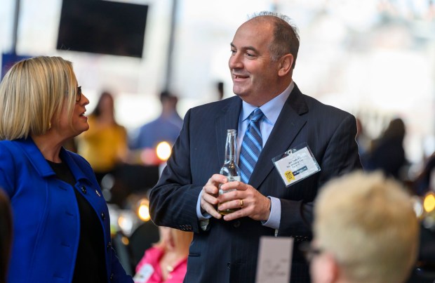 People mingle during The Morning Call's Lehigh Valley Top Workplaces Awards 2026 awards banquet Thursday, Feb. 26, 2026, at the ArtsQuest Center at SteelStacks in Bethlehem.(April Gamiz/The Morning Call)