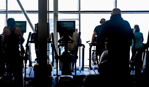 People workout on cardio machines Tuesday, Feb. 24, 2026, at YMCA of Easton in Easton. River Crossing YMCA is holding "Try the Y" for free Feb. 23 - March 1, 2026, at its branches in Lehigh, Northampton, Bucks and Hunterdon counties; new members can sign up without needing to pay a join fee through March 8. (April Gamiz/The Morning Call)