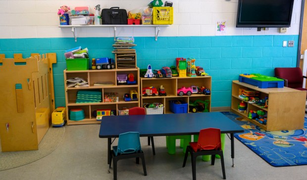 Free child care is available for members as they workout Tuesday, Feb. 24, 2026, at YMCA of Easton in Easton. River Crossing YMCA is holding "Try the Y" for free Feb. 23 - March 1, 2026, at its branches in Lehigh, Northampton, Bucks and Hunterdon counties; new members can sign up without needing to pay a join fee through March 8. (April Gamiz/The Morning Call)