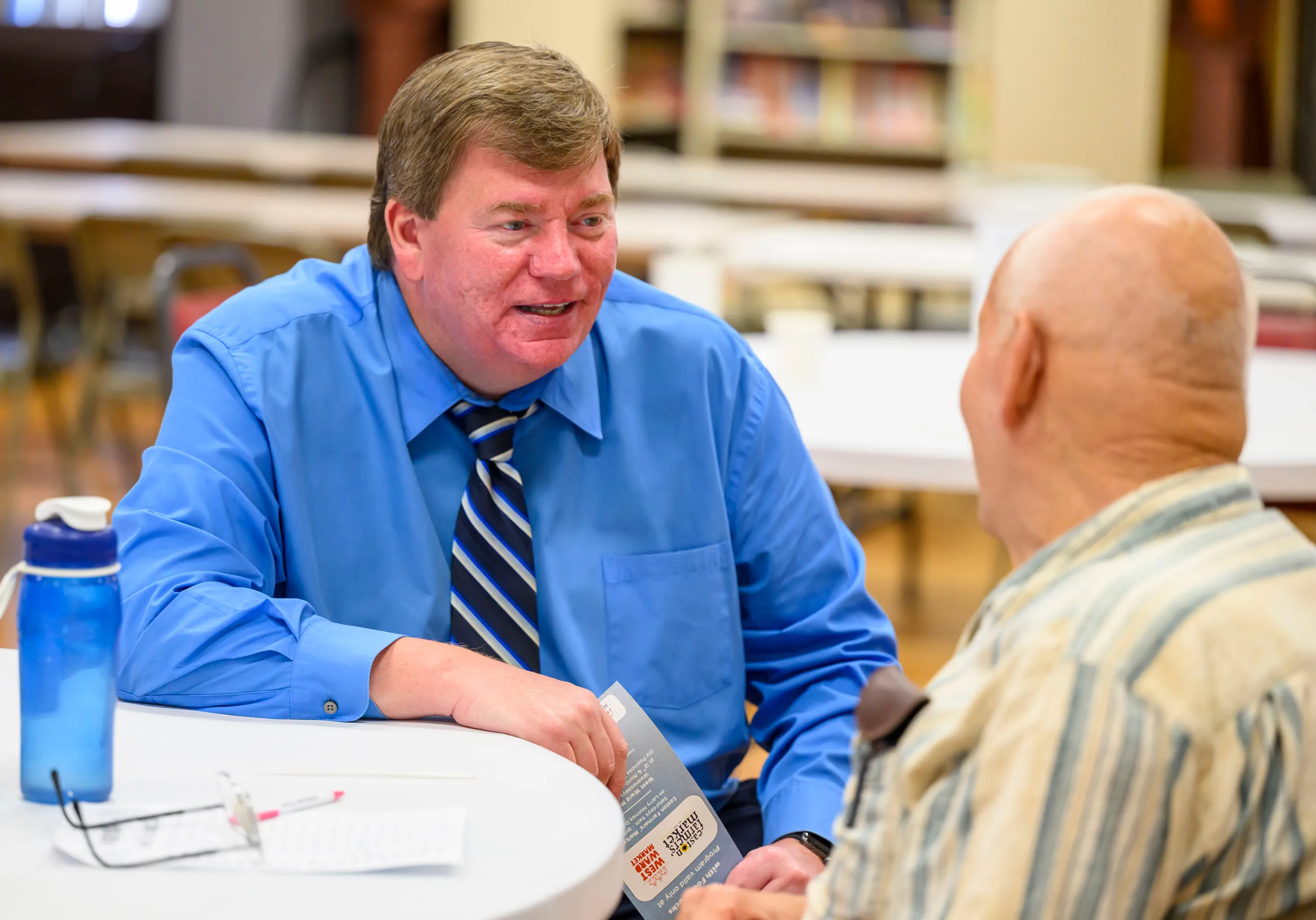 Northampton County Executive Lamont G. McClure speaks with William Knecht...