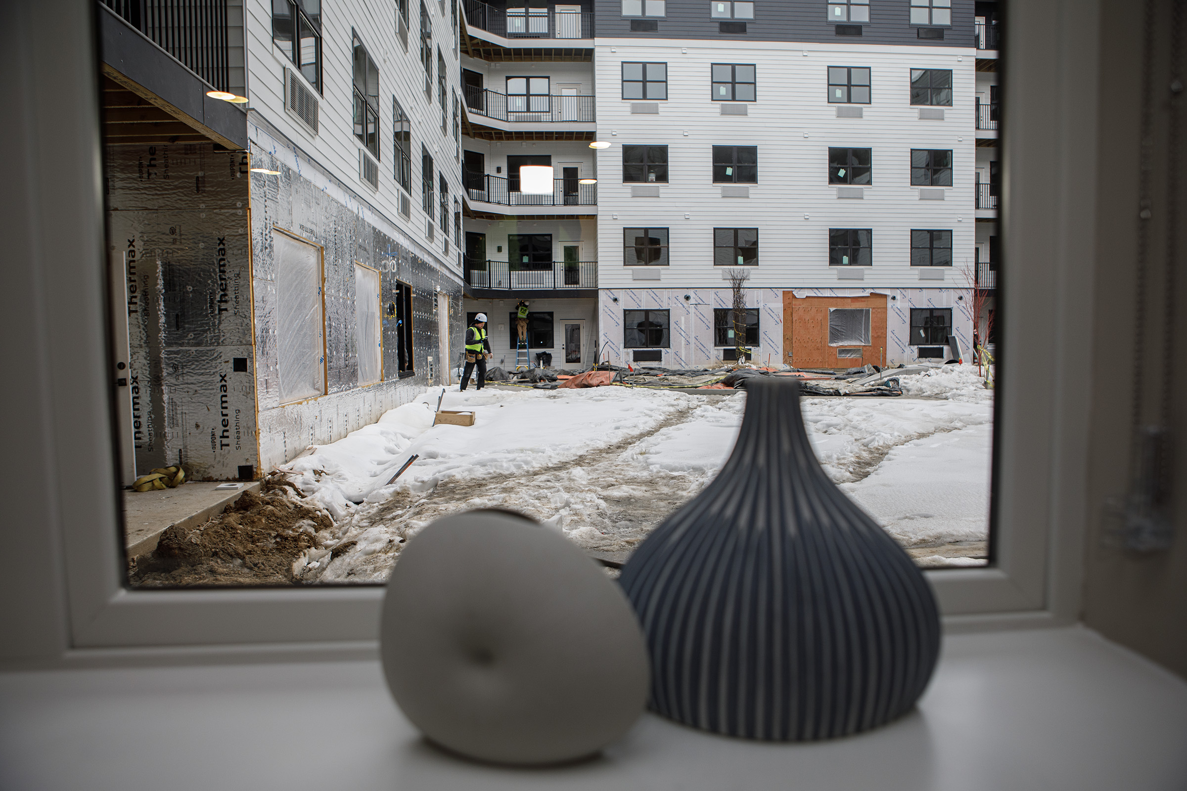 The view into the courtyard form an one bedroom apartment...