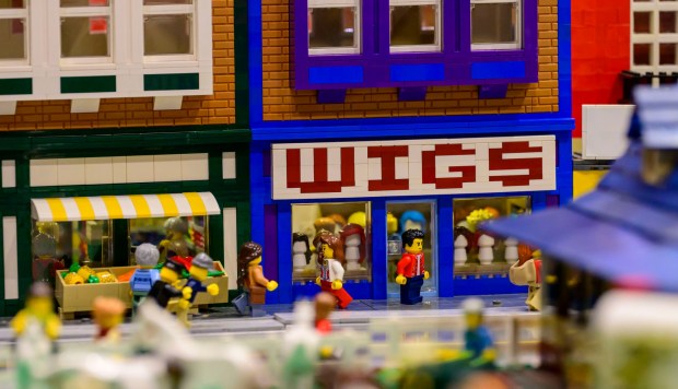 Vignettes of an ocean town are captured in a holiday Lego display Tuesday, Dec. 17, 2024, at America On Wheels in Allentown. The museum is open 10 a.m. to 4 p.m. Wednesday through Friday this week. (April Gamiz/The Morning Call)