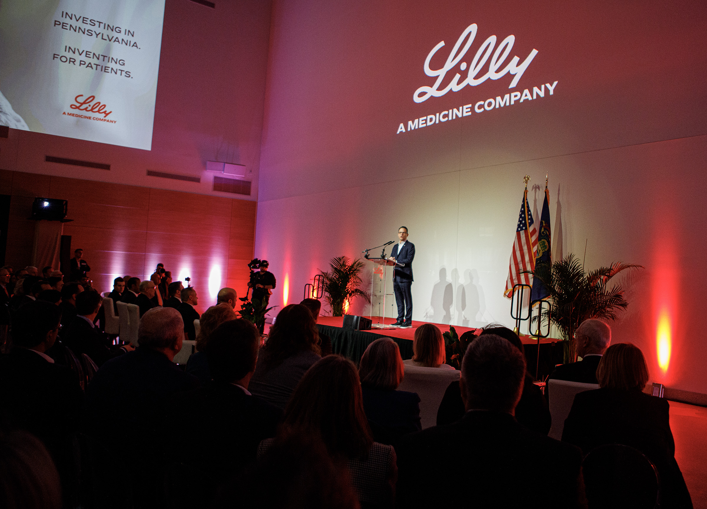 Gov. Josh Shapiro and Eli Lilly Chair and CEO Dave...