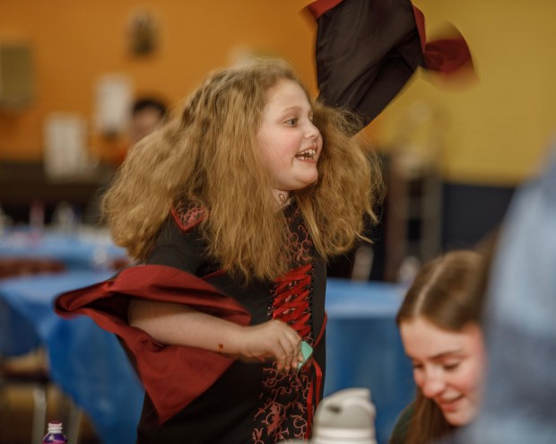 Sheer Saltz, 9, of South WhitehallTownship wins at Bingo during a Purim celebration Wednesday, Feb. 25, 2026, at the Jewish Day School of the Lehigh Valley in Allentown. Purim celebrates the biblical story of Esther's deliverance of the Jews in Persia from a massacre plotted by Haman. The holiday, which is marked by the retelling of the Book of Esther, gift giving, meals and costumes, begins this year on Monday evening and continues into Tuesday, March 3, 2026. (Jane Therese/Special to The Morning Call)