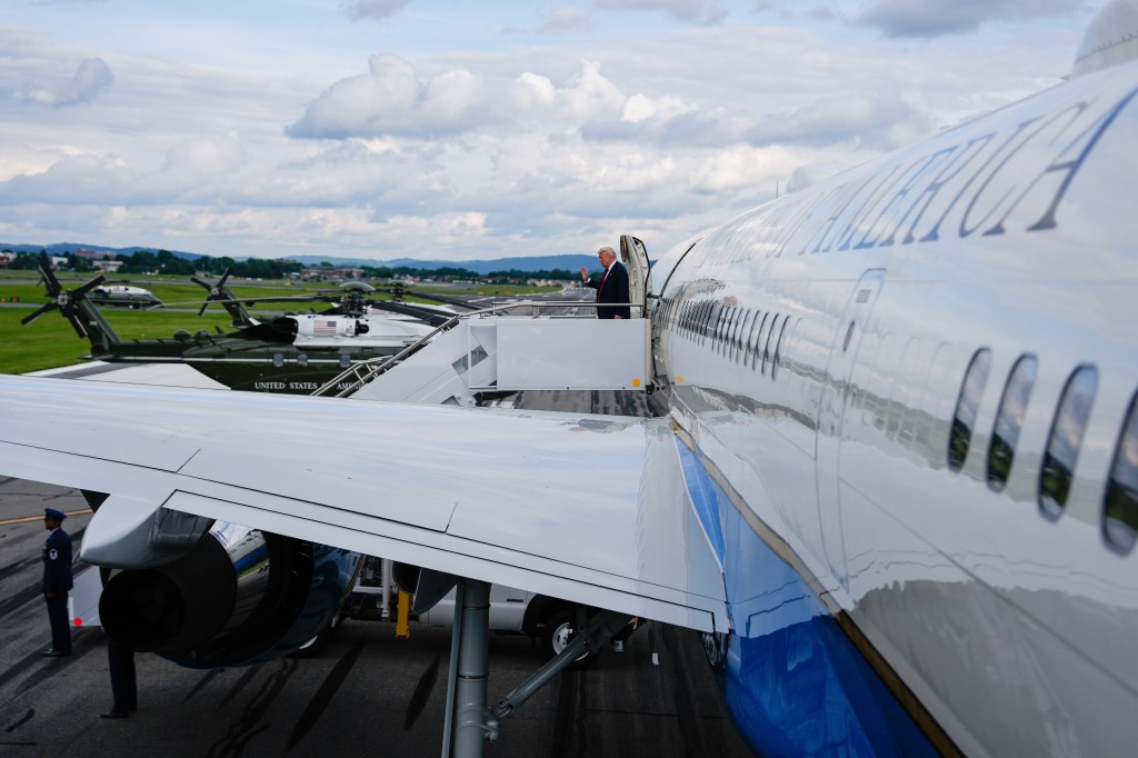 Air Force One with Trump aboard lands at Allentown airport: Photos