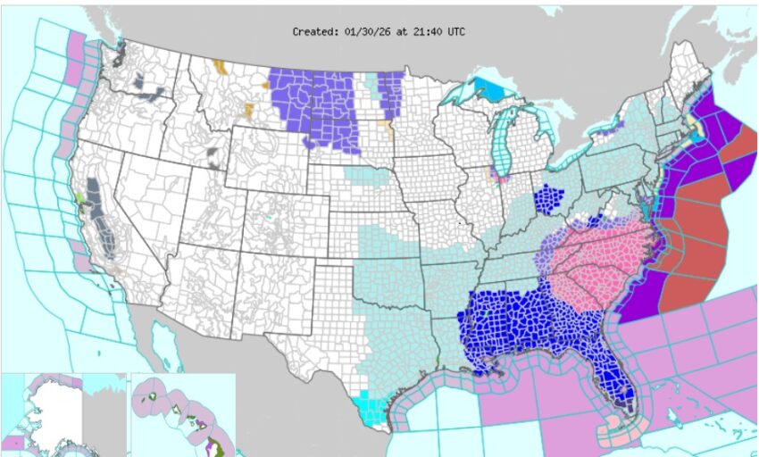 Washington, pennsylvania, ohio, south carolina, virginia, kentucky, s us, storm gianna,