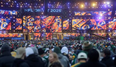 The second day of the NFL Draft presented by Bud Light at the Draft Theater Friday, April 25, 2025, outside of Lambeau Field in Green Bay, Wisconsin. Wm. Glasheen USA TODAY NETWORK-Wisconsin