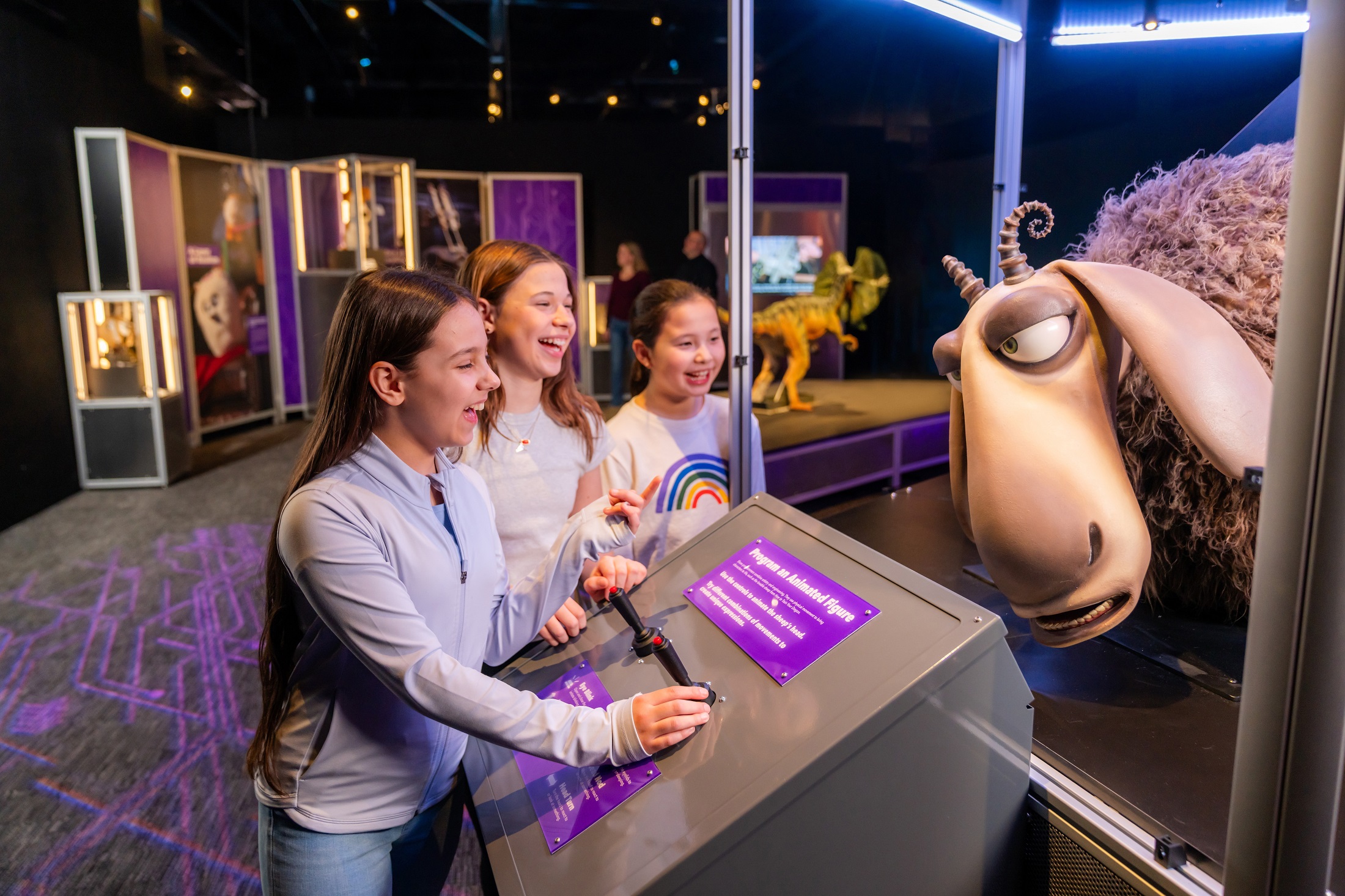 Learn how animatronics move around at âUniversal Theme Parks: The Exhibition' at the Franklin Institute. (Photo by The Franklin Institute)