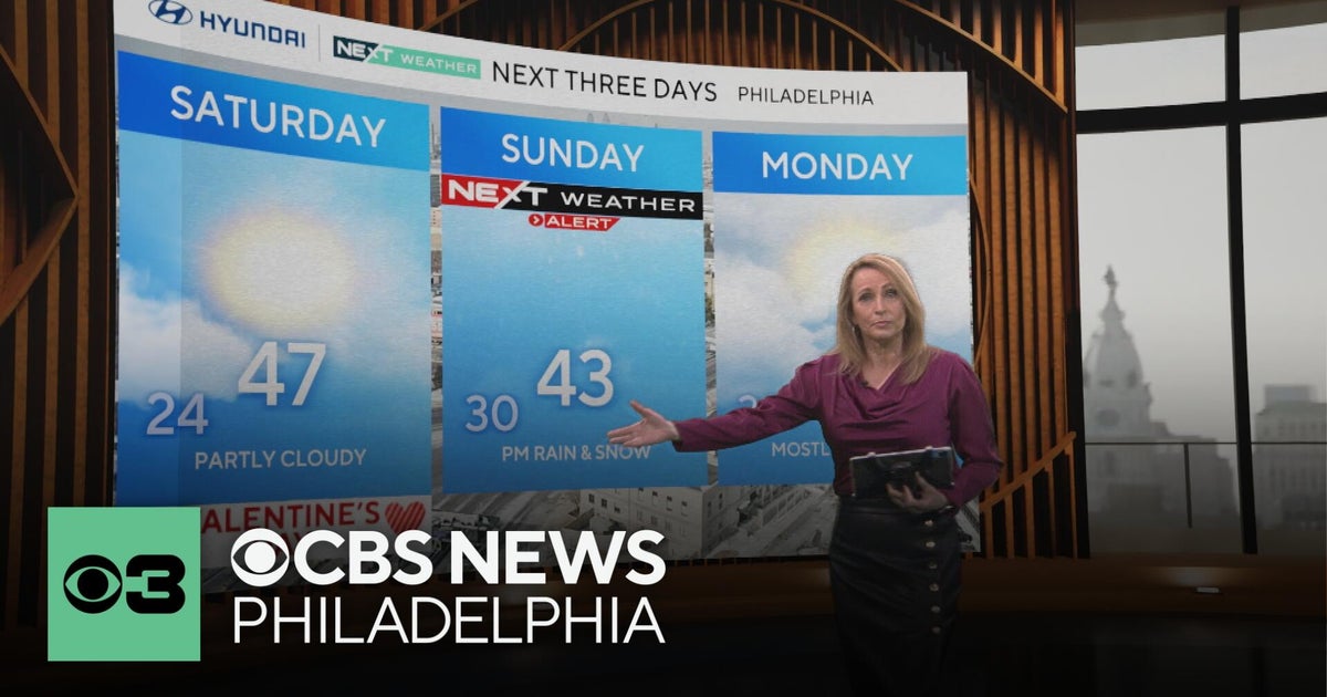 Slushy snow, heavy rain chances in Philadelphia area Sunday night after gorgeous Valentine's Day