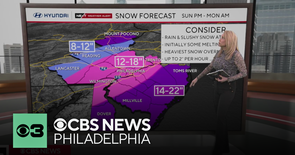 Blizzard warning in effect for Philadelphia, nearly 2 inches of snow possible in South Jersey