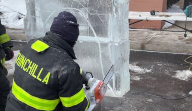 Local firefighters compete in ice carving and chili cook-off contests at the Clarks Summit Festival of Ice