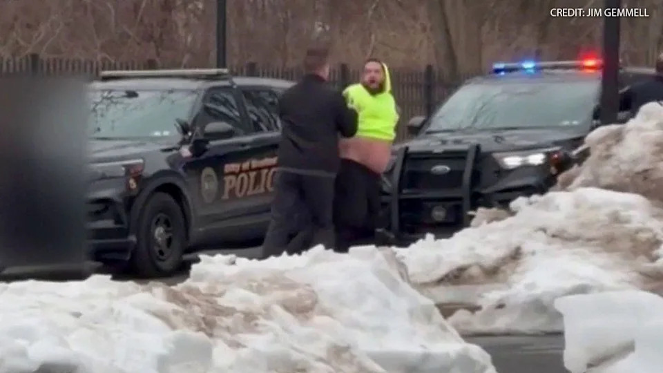 A father who allegedly stabbed his son is apprehended.