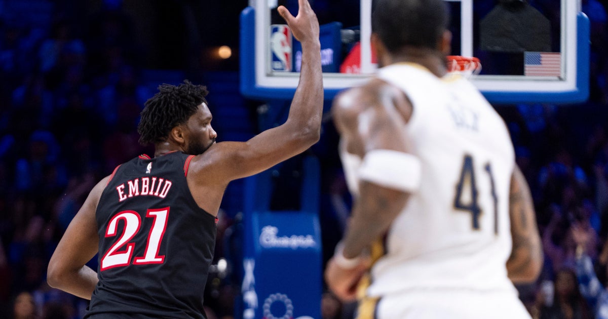 Joel Embiid drops 40 to lead Sixers to victory over Pelicans after Paul George's 25-game suspension