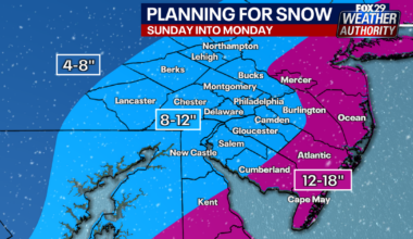 Snow forecast for Philadelphia area; latest updates