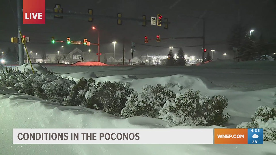 Snow continues to fall across Northeast Pennsylvania