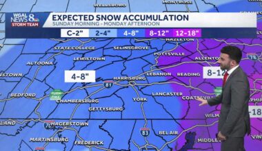 Light to heavy snow mix for Sunday across south-central Pennsylvania