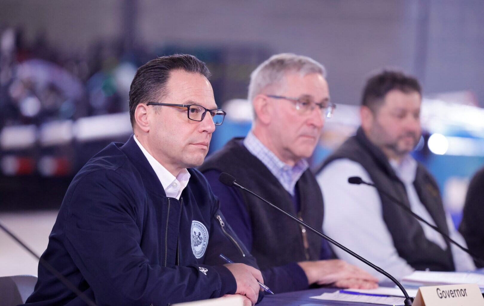 Gov. Josh Shapiro hosted a meeting with state officials and poultry farmers at the Rapid Response Center in Lancaster County on Feb. 24, 2026, to discuss the ongoing outbreak of bird flu.
