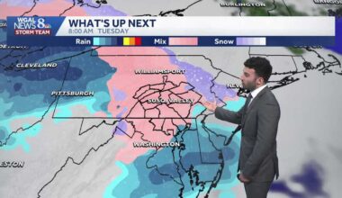 Sunny & warm start to the weekend; rain/snow chances Sunday into next week across south-central Pennsylvania