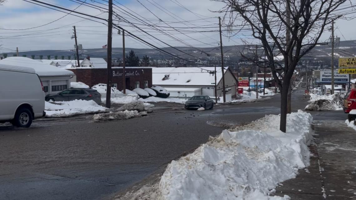 Water main break in Scranton's Hill Section