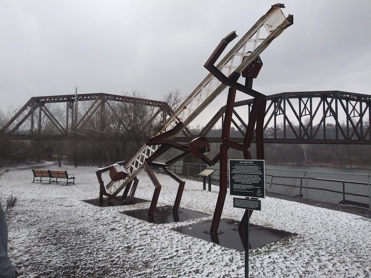 An industrial statue