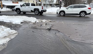 Water main break in Avoca
