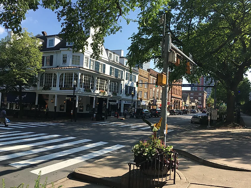 An iconic location in State College, Pennsylvania. I was standing just outside the Allen Street Gates of the Pennsylvania State University.