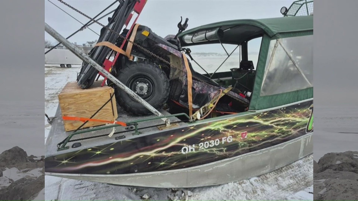 Authorities rescues fishermen who fell through Lake Erie ice miles offshore