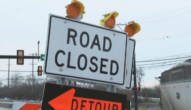 Southbound lanes of Route 202 in King of Prussia, Pennsylvania, shut down for sinkhole prevention work