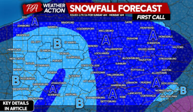 First Call Snowfall Forecast for Late Weekend Slushy Snow in Pennsylvania