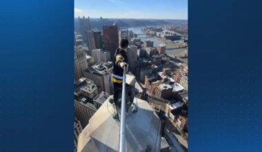 Man briefly held by police at Gulf Tower in Pittsburgh, day after he appeared to scale the building – WPXI
