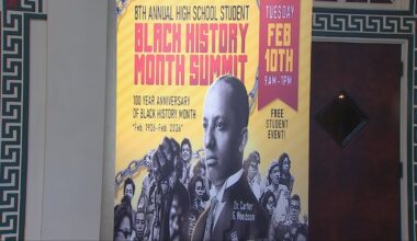Students fill Soldiers and Sailors Memorial Hall to learn more about American Black history