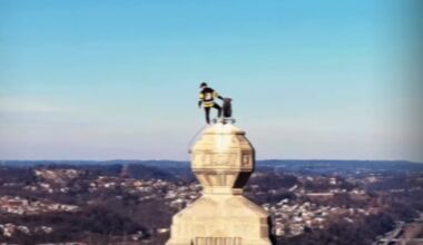 Man who scaled Gulf Tower in Pittsburgh charged with criminal trespass, arrest warrant issued – WPXI