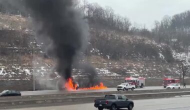 Truck becomes engulfed in flames along Pittsburgh highway – WPXI