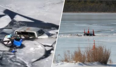 Truck doing donuts on frozen lake falls through ice in NJ – NBC10 Philadelphia