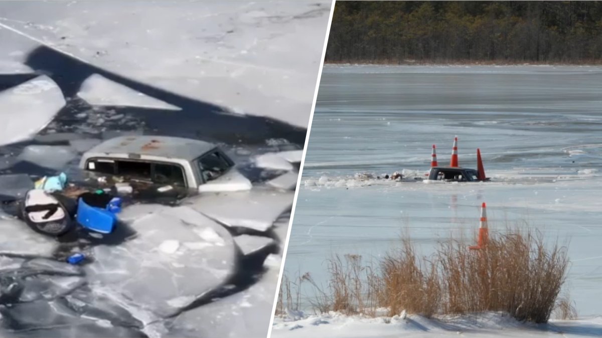 Truck doing donuts on frozen lake falls through ice in NJ – NBC10 Philadelphia