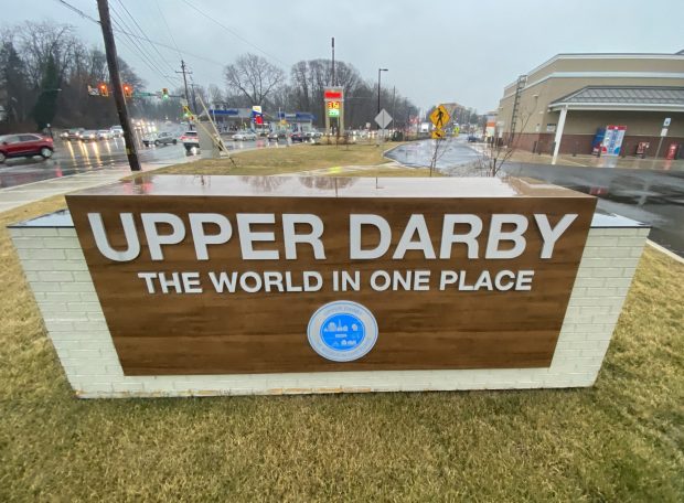 A sign at the Upper Darby Township line (PETE BANNAN - DAILY TIMES)