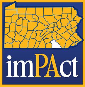  The word "Impact," with the PA capitalized, also appears beneath a map of Pennsylvania that includes York County highlighted in white.