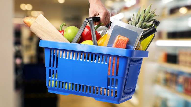 unmarked grocery basket