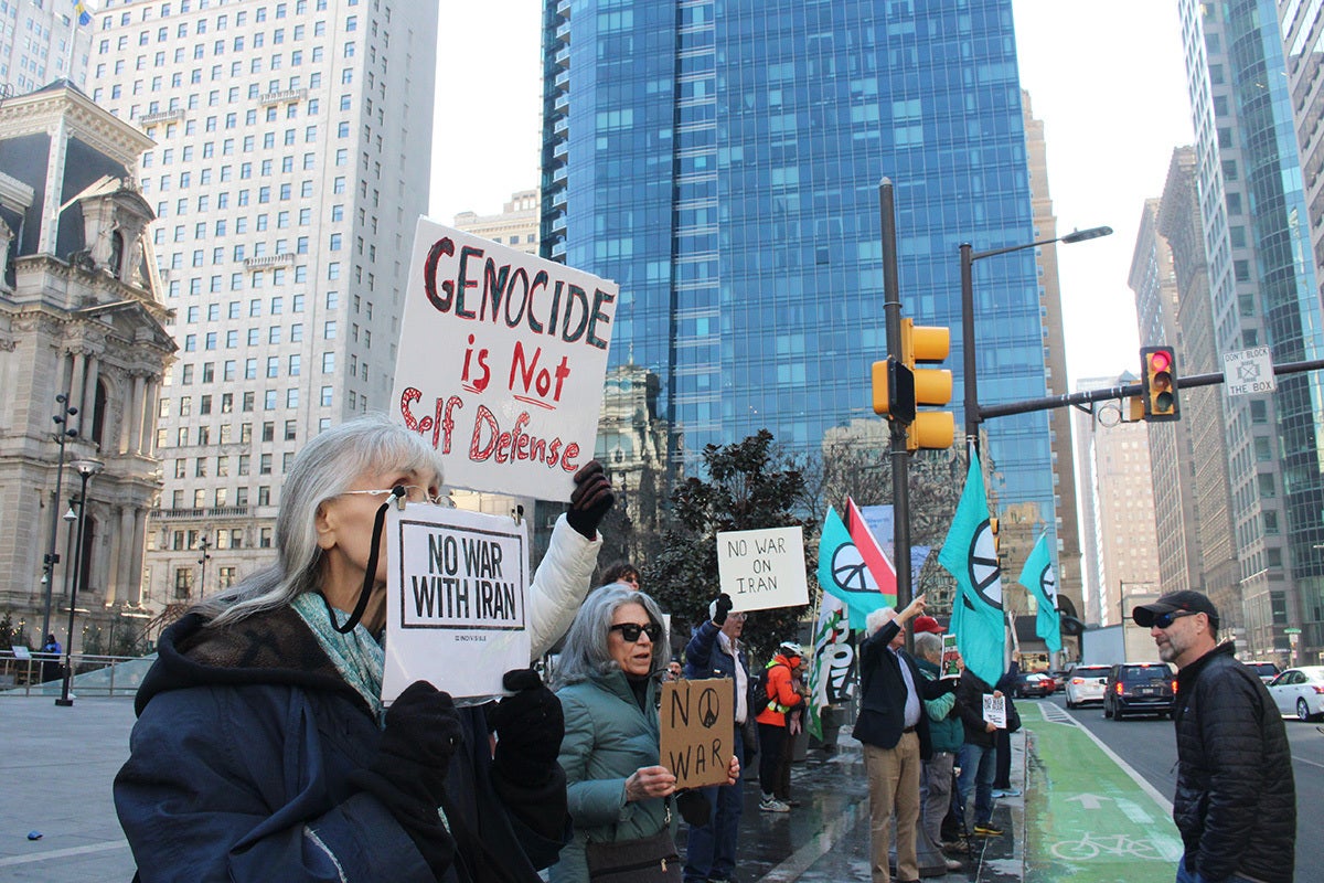 Philadelphia protesters condemn U.S. military attacks on Iran