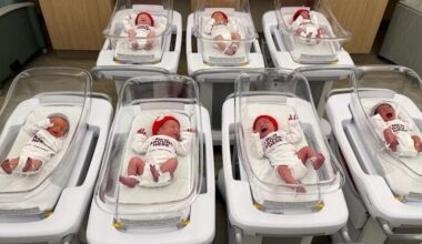 Newborn babies at Pittsburgh-area hospital dress up in handmade Hershey's Kisses hats for Valentine's Day