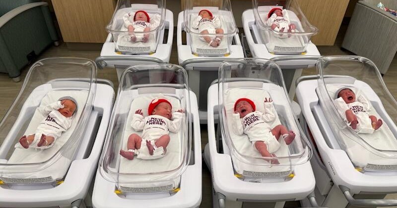 Newborn babies at Pittsburgh-area hospital dress up in handmade Hershey's Kisses hats for Valentine's Day