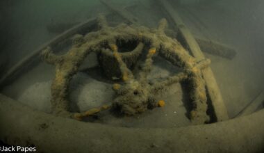 An underwater photo of the Clough, which sank in 1868 in Lake Erie. (Jack Papes/The National Museum of the Great Lakes)