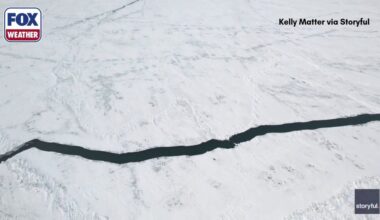 Watch: Drone video shows 80-mile-long crack on frozen Lake Erie | Latest Weather Clips